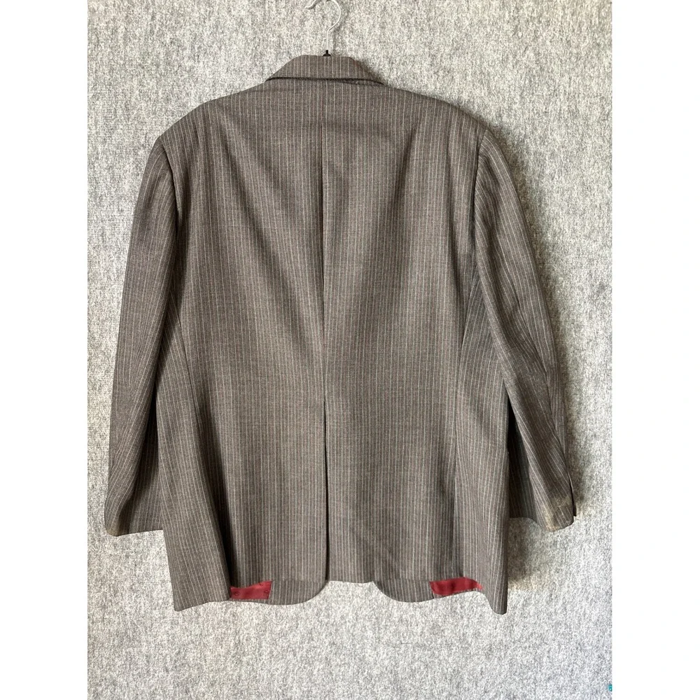 Christian Dior Monsieur Mens Grey Pinstripe‎ Wool Blazer Sport Coat 44R 2-Button